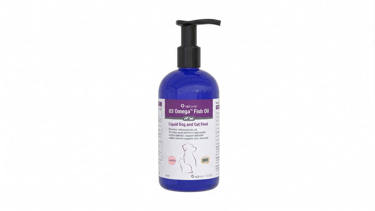 O3 Omega Fish Oil Liquid, Dog and Cat Food Supplement, 8oz