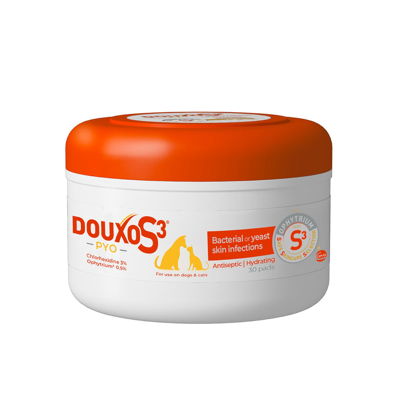 Douxo S3 PYO Antiseptic and Antifungal Wipes, 30 Count