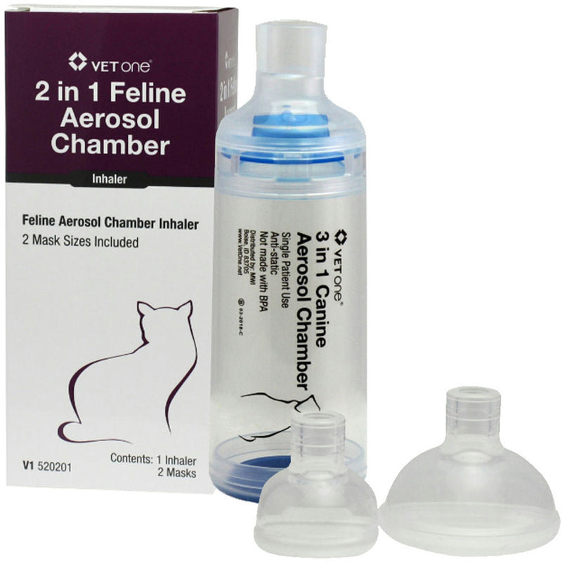 Feline Aerosol Chamber Inhaler with Masks