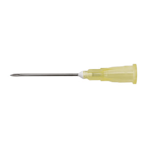 VetriJec Soft Pack Polypropylene Hub Tri-Beveled Hypodermic Needle, Yellow, 20g x 1.0"