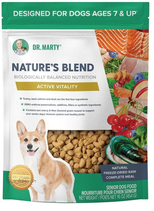 Dr. Marty Nature's Blend Active Vitality Freeze-Dried Meal for Dogs Ages 7 and Up, 16oz