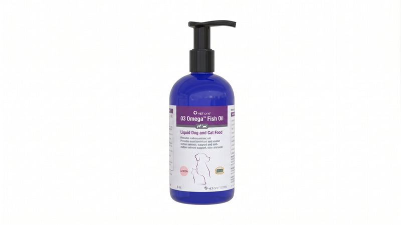 O3 Omega Fish Oil Liquid, Dog and Cat Food Supplement, 8oz