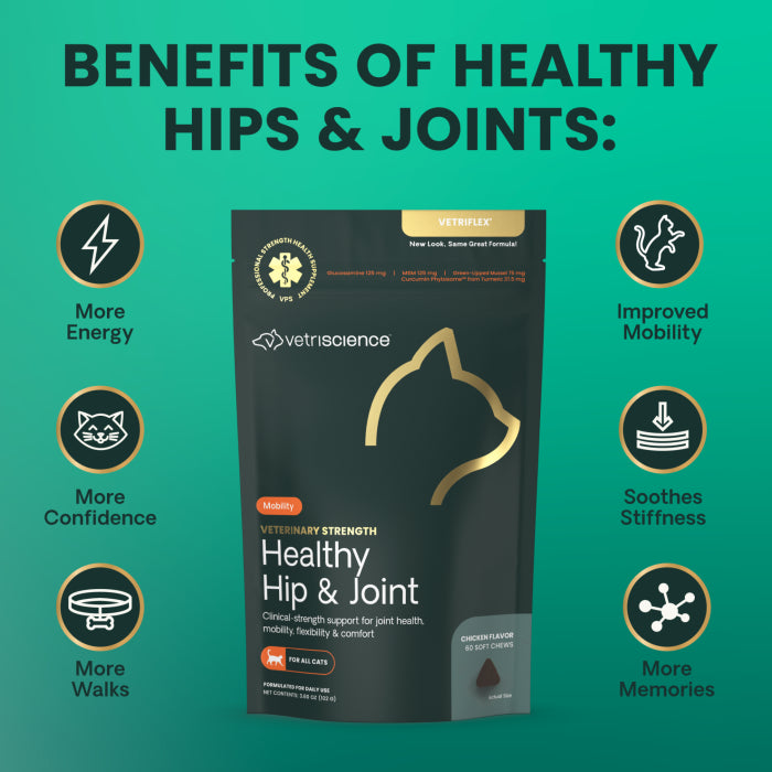 VetriScience Veterinary Strength Healthy Hip & Joint Chews for Cats