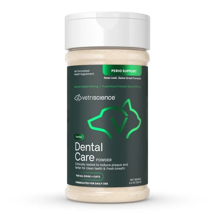 VetriScience Perio Dental Care Powder Clinically Tested Breath & Plaque Control Supplement for Dogs & Cats