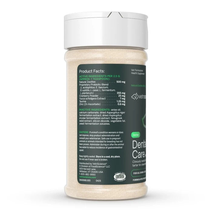 VetriScience Perio Dental Care Powder Clinically Tested Breath & Plaque Control Supplement for Dogs & Cats
