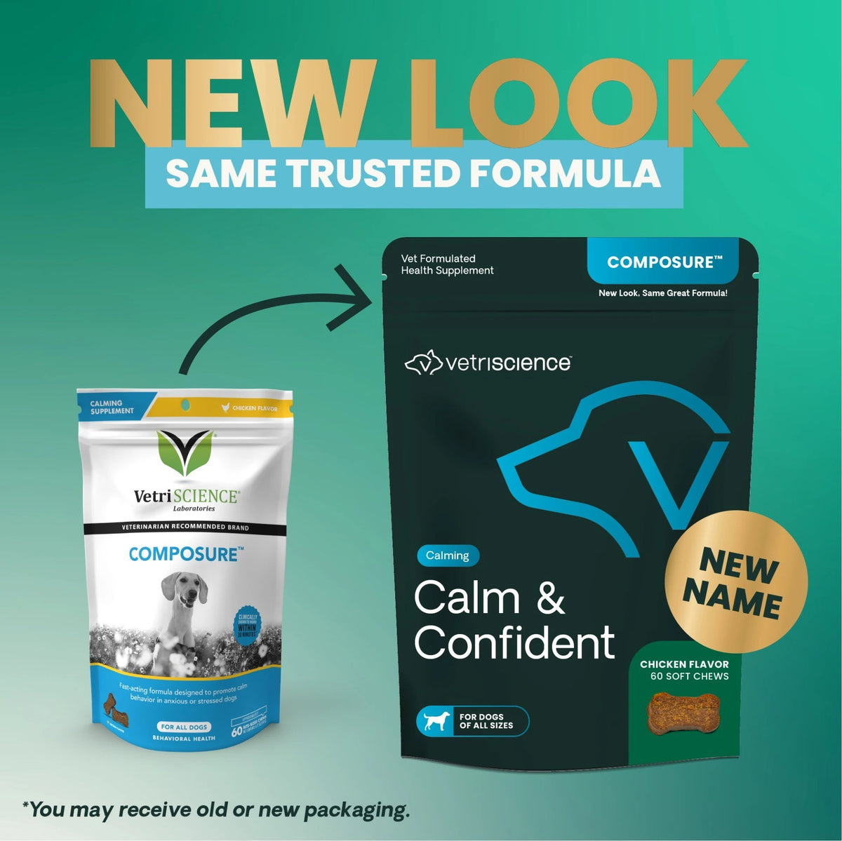VetriScience Calm & Confident - 60 Chicken Flavored Chews