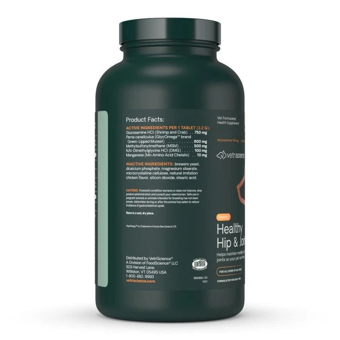 VetriScience Healthy Hip & Joint Chewable Tablets for Dogs, 120ct