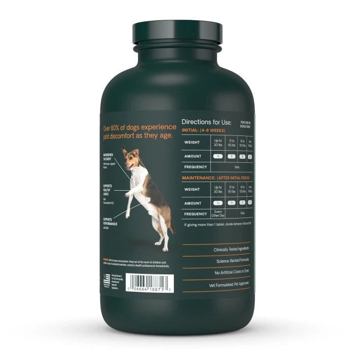VetriScience Extra Strength Healthy Hip & Joint Chewable Tablets for Dogs, 120ct