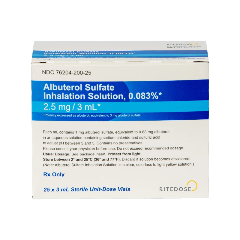 Albuterol 0.083% (Generic) Nebulizer Inhalation Solution, 2.5-mg/3-ml, 25 count