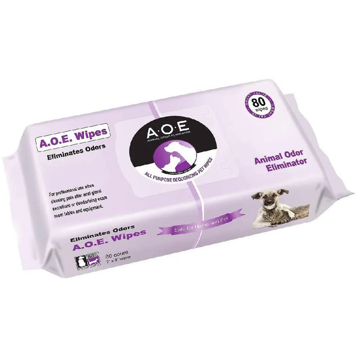 AOE Animal Odor Eliminator Deodorizing Wipes, 80 Count