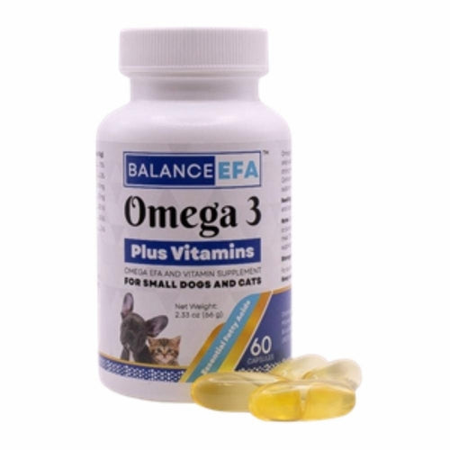 BalanceEFA Omega 3 Plus Vitamins for Dogs and Cats 60 Soft Gel Capsules