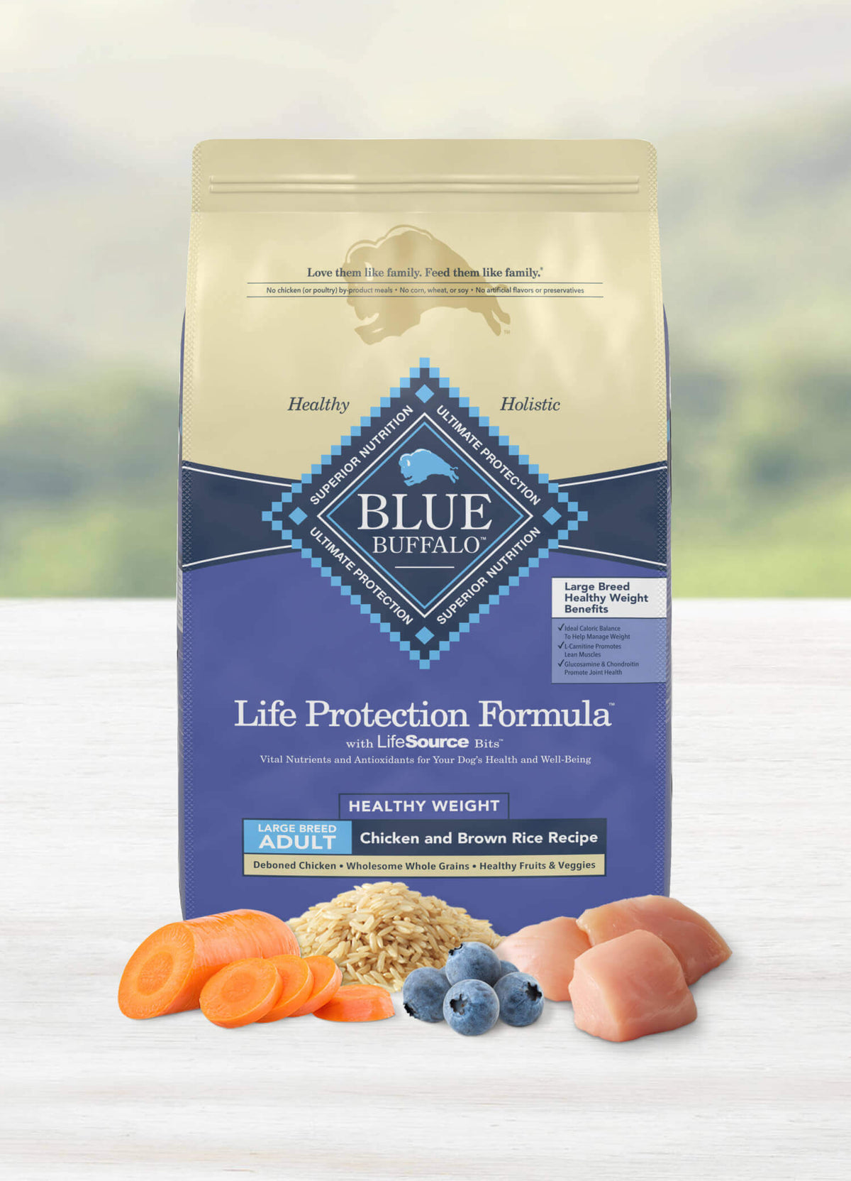 BLUE Life Protection Formula Adult Large Breed Healthy Weight Chicken and Brown Rice