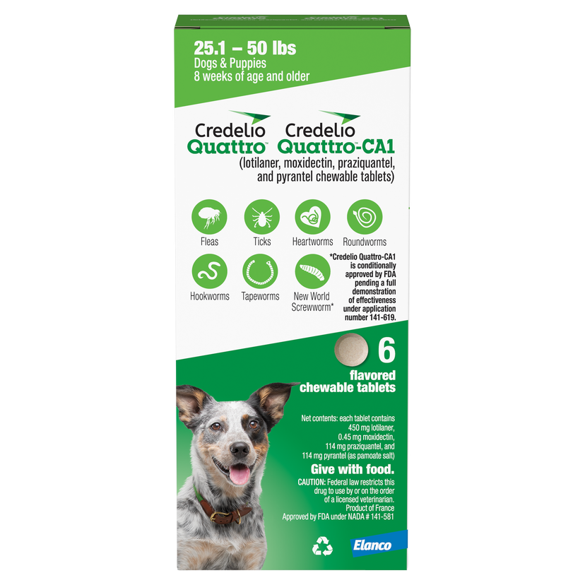 Credelio Quattro/Credelio Quattro-CA1 Chewable Tablets for Dogs