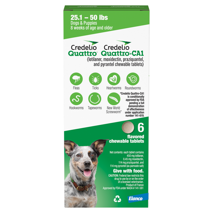 Credelio Quattro/Credelio Quattro-CA1 Chewable Tablets for Dogs