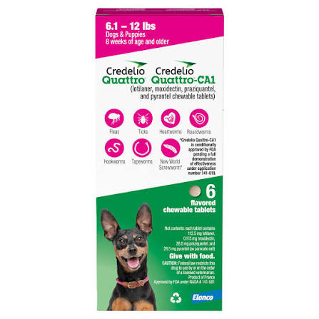 Credelio Quattro/Credelio Quattro-CA1 Chewable Tablets for Dogs