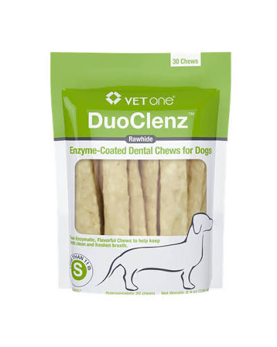 DuoClenz Rawhide Enzyme-Coated Dental Chews for Dogs (30 count)