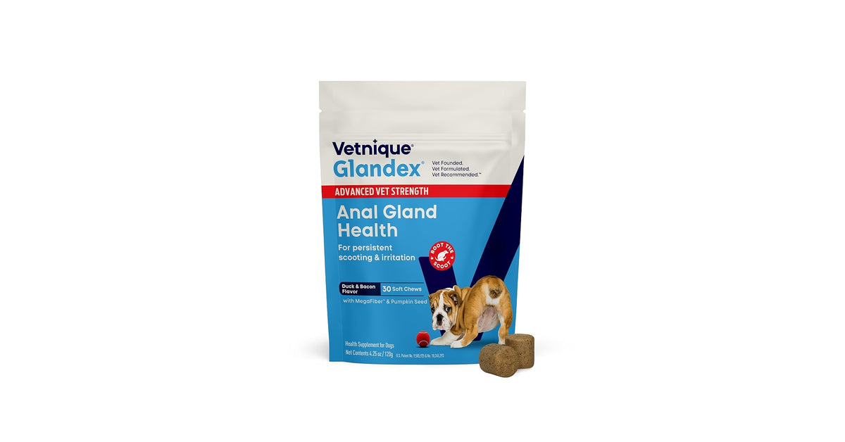 Glandex Advanced Vet Strength Anal Gland Chews, Duck and Bacon Flavor