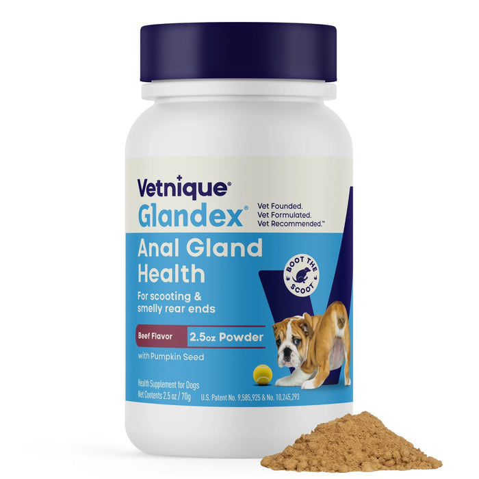 Glandex Anal Gland Support Powder for Dogs & Cats, Beef Flavor