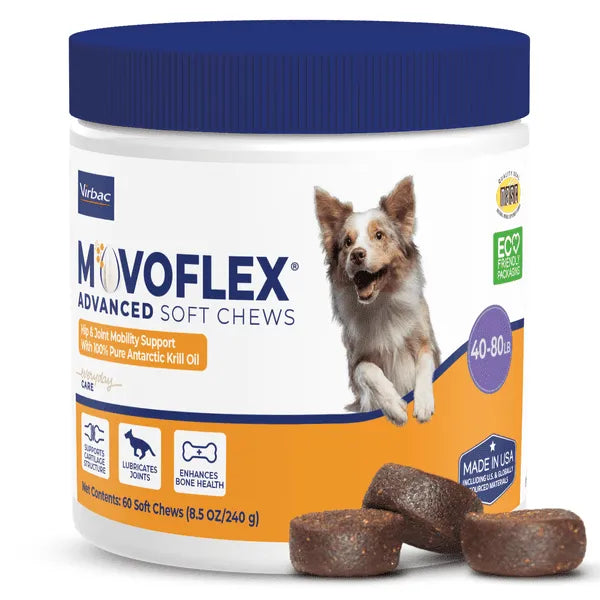 Movoflex Advanced Soft Chews, Hip and Joint Mobility Support for Dogs, 60 Count
