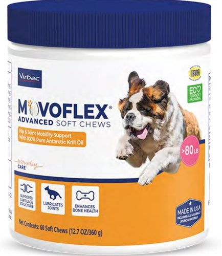 Movoflex Advanced Soft Chews, Hip and Joint Mobility Support for Dogs, 60 Count