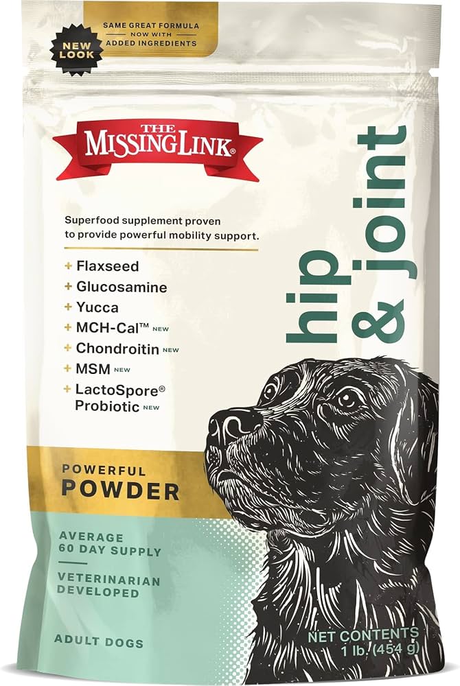 The Missing Link Ultimate Hip & Joint Powder Joint Supplement with Glucosamine for Dogs, 1-lb bag