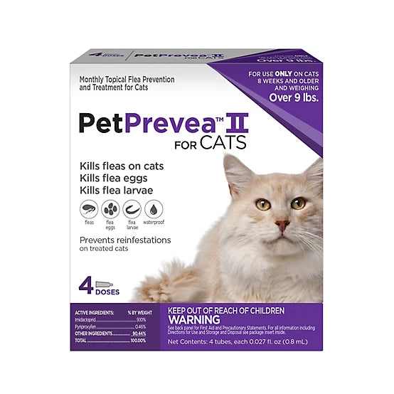 PetPrevea II Flea Topical Treatment for Cats (4 doses)