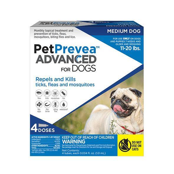 PetPrevea Advanced Topical Treatment for Dogs 11-20 lbs (4 doses)