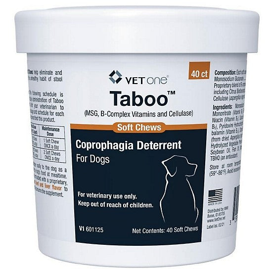 Taboo Coprophagia Deterrent Soft Chews for Dogs, 40 Count