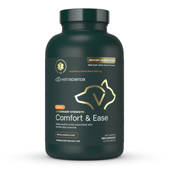 VetriScience Veterinary Strength Comfort & Ease DevCor Mobility Pro Capsule Joint Supplement for Dogs & Cats, 180 count