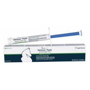 Vetrimec (Ivermectin) Paste 1.87%, Anthelmintic and Boticide, Apple Flavored, 0.21oz