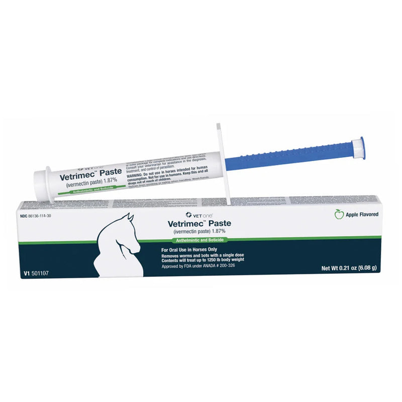 Vetrimec (Ivermectin) Paste 1.87%, Anthelmintic and Boticide, Apple Flavored, 0.21oz