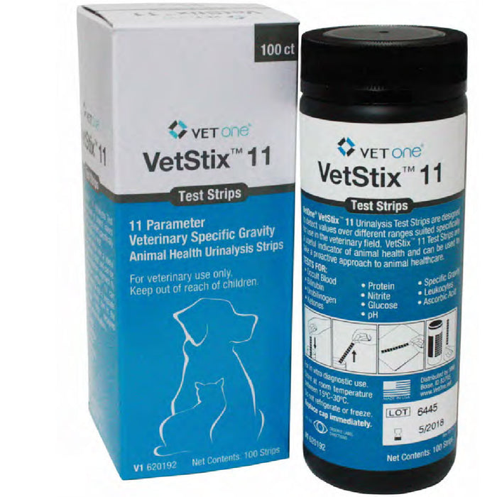 VetStix 11SG Urinalysis Test Strips, 100 Count