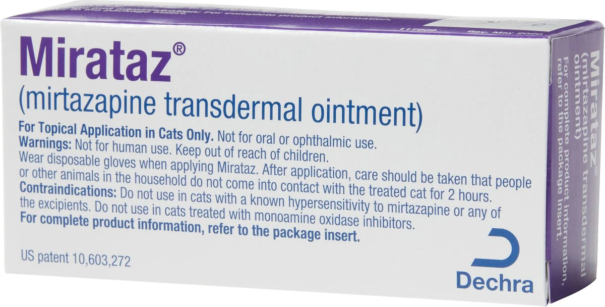 Mirataz (mirtazapine transdermal ointment) for Cats