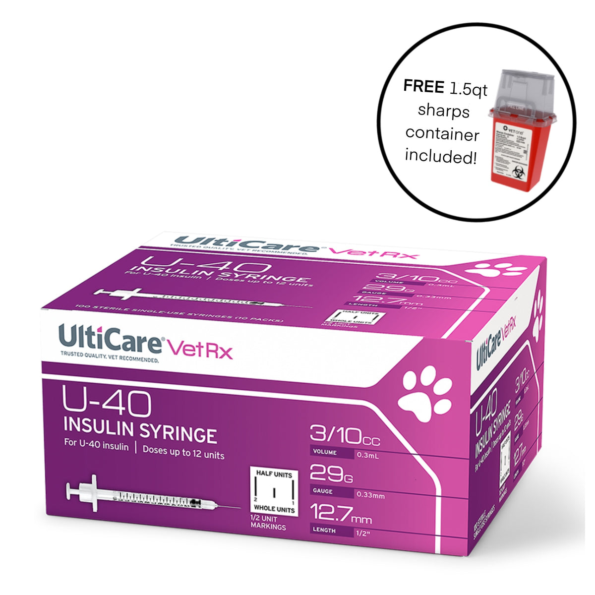 UltiCare U-40 Insulin Syringe 0.3cc, 29g x 0.5