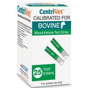 CentriVet Bovine Blood Ketone Test Strips and Code Chip, 25 ct