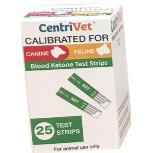 CentriVet Canine/Feline Blood Ketone Test Strips and Code Chip, 25 ct