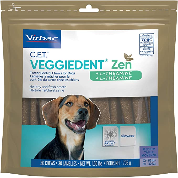 C.E.T. VeggieDent Zen Tartar Control Chews for Dogs