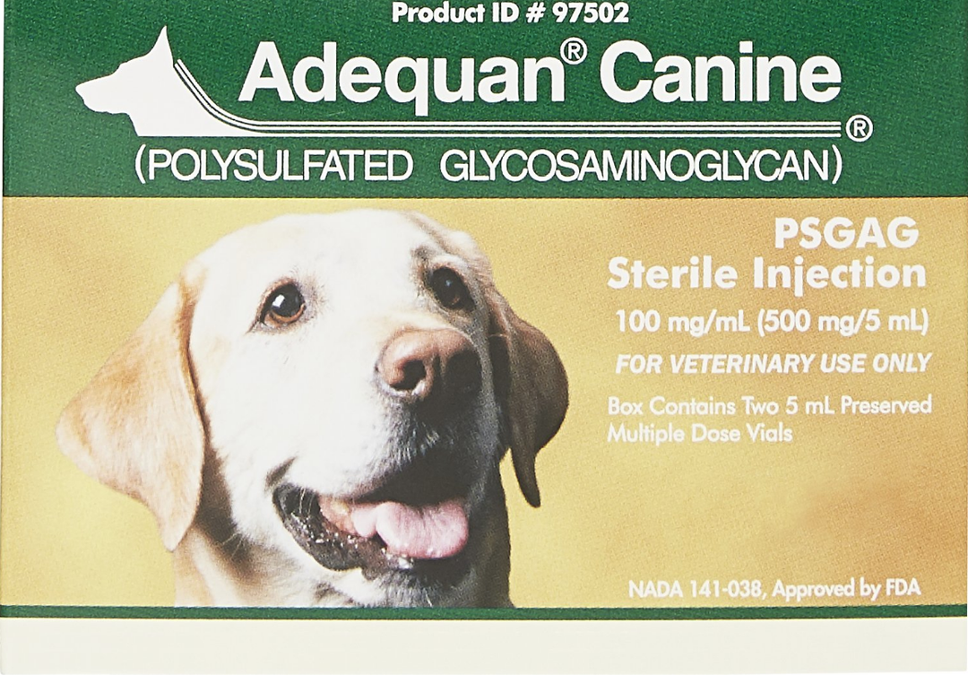 Adequan Canine Injectable for Dogs (100 mg/mL, 5-mL), Pack of