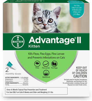 Advantage II Kitten 2-5 lbs, 2 Month Supply (8 Weeks or Older)