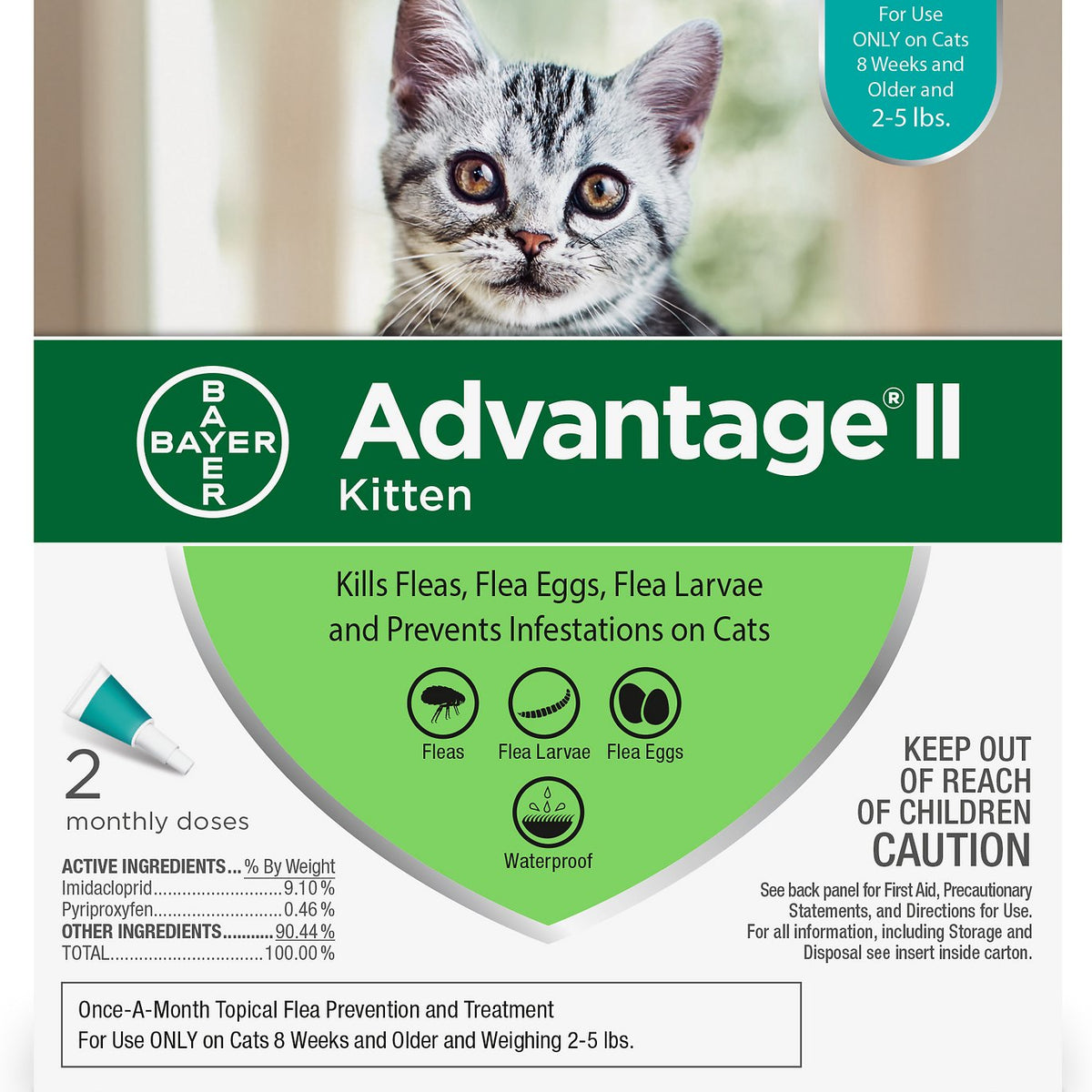 Advantage II Kitten 2-5 lbs, Month Supply (8 Weeks or Older