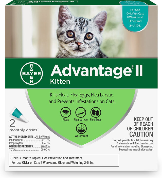Advantage II Kitten 2-5 lbs, 2 Month Supply (8 Weeks or Older)