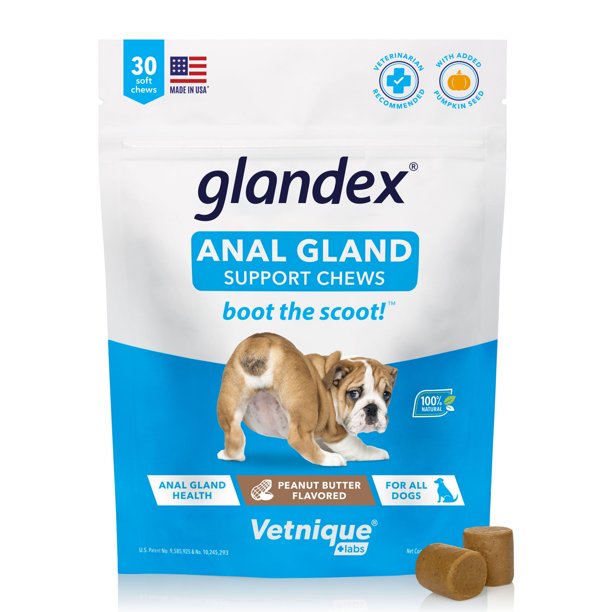 Glandex Anal Gland Support for Dogs Soft Chews Peanut Butter Flavor
